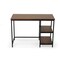Homeroots 42" Chestnut and Black Solid Wood and Metal Computer Desk 516425 - alternate 1