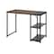 Homeroots 39" Brown and Black Wood and Metal H-Shape Computer Desk 568049 - alternate 2