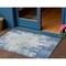Homeroots 3' X 5' Denim Blue And Ivory Abstract Washable Indoor Outdoor Area Rug 612316 - alternate 1