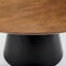 Homeroots 63" Brown and Black Solid Wood and Metal Pedestal Base Round Top Dining Table 597661 - alternate 2