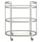 Homeroots Nickel Steel And Glass Oval Rolling Bar Cart 530456 - alternate 2