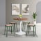 Leisuremod Tresse Stackable Plastic Square Dining Stool with Wicker Seat, Green TS12G - alternate 2