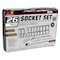 Performance Tool 26 pc. 1/2 in. Dr. Metric Socket Set, Ratchet, Deep Sockets, Storage Case W32904 - alternate 2