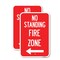 Signmission No Standing Fire Zone with Left Arrow, 18'' X 24'' 2 Signs, Heavy Gauge Aluminum, 2PK A-1824-2PACK-23586 - alternate 1