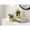 Monarch Specialties Artificial Plant, 7'' Tall, Succulent, Indoor, Fake, Decorative, Green Plants, Glossy Gold Pots, 2PK I 9553 - alternate 1