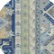 Homeroots 8' Navy Blue Green And Gray Round Aztec Washable Indoor Outdoor Area Rug 598486 - alternate 2