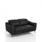 Homeroots Urban 65in Black Leather Adjustable Headrest Loveseat 480896 - alternate 2