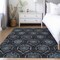 Homeroots 10' X 14' Blue Charcoal And Gray Medallion Washable Indoor Outdoor Area Rug 587703 - alternate 2