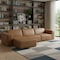 Homeroots 122" Brown Leather Modular Sofa 641017 - alternate 2