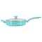 Martha Stewart Everyday Rexford 5 Quart Ceramic Nonstick Aluminum Saute Pan with Lid in Teal 141020.02 - alternate 3