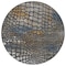 Homeroots 8' Charcoal Brown And Copper Round Abstract Washable Indoor Outdoor Area Rug 596784 - alternate 2