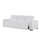Homeroots 110" White Top Grain Leather Reclining Metal USB Sofa 720310 - alternate 2
