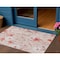 Homeroots 3' X 5' Salmon And Coral Floral Washable Indoor Outdoor Area Rug 611168 - alternate 1