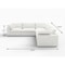 Homeroots White Linen Blend Modular L Shaped Five Piece Corner Sectional 716920 - alternate 2