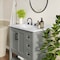 Flash Furniture Vega 36in. Vanity w/Sink, Cabinet w/Blk Hardware, Open Shelf & 3 Drawers, Marble Counter, Gry/Wht FS-VEGA36-KD-GY-HDBLK-GG - alternate 2