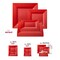 Smarty Had A Party Red Square Plastic Plates Dinnerware Value Set (120 Dinner Plates + 120 Salad Plates), 240PK 6979VP-CASE - alternate 3