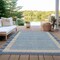 Homeroots 9' X 12' Navy Blue And Denim Blue Striped Washable Indoor Outdoor Area Rug 610490 - alternate 3