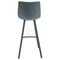 Leisuremod Elland Modern Upholstered Leather Bar Stool with Iron Legs and Footrest, Peacock Blue ES29BU - alternate 2