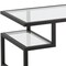 Homeroots 45" Black Glass And Steel Coffee Table With Two Shelves 522002 - alternate 4