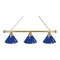 Holland Bar Stool Co Royal Blue 3 Shade Billiard Light, Brass Fixture BL3BRRoyBl - alternate 1