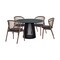 Homeroots Five Piece Black Round Dining Set with Four Chairs 571709 - alternate 1