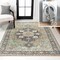 Jonathan Y Maris Ornate Medallion Non-Slip Machine-Washable Green/Tan/Blue 4 ft. x 6 ft. Area Rug WSH109E-4 - alternate 1