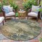 Homeroots 8' Gray Beige And Khaki Round Abstract Washable Indoor Outdoor Area Rug 630737 - alternate 3