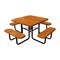 Leisure Craft 46" Square Picnic Table, Perforated Metal, Portable, Orange T46SQP-PERF-ORANGE - alternate 1