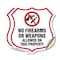 Signmission No Guns Shield Sign No Firearms Or Weapo, 6 inch X 6 inch, Vinyl Decal, 2PK SHI-D-2PACK-6-395 - alternate 1