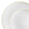 Smarty Had A Party White with Gold Rim Organic Round Plastic Dinnerware Set (120 Dinner Plates+120 Salad Plates), 240PK 930WHGVP-CASE - alternate 2