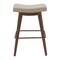Homeroots Set of Two 27" Beige and Walnut Faux Leather and Steel Backless Counter Height Bar Chairs, 2PK 564991 - alternate 2