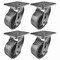 Hyw Products Heavy Duty Caster Set 4in Steel Wheels, 4 Swivel, 4PK 40-40S-A1-SS-4 - alternate 1