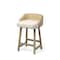 Homeroots 24" Beige and Natural Solid Wood Fabric And Jute Low Back Counter Height Bar Chair 605915 - alternate 2