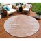 Homeroots 8' Terra Cotta Salmon And Copper Round Abstract Washable Indoor Outdoor Area Rug 582454 - alternate 1
