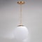 Vaxcel Linden 1L Gold Brass Mid-Century Modern Pendant Light White Globe Glass P0414 - alternate 2