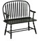 Homeroots 44in Black Solid Wood Distressed Bench 733251 - alternate 1