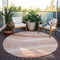 Homeroots 8' Salmon And Pink Round Abstract Washable Indoor Outdoor Area Rug 603709 - alternate 2
