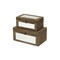 Homeroots Set of Two Natural And White Wood And Mirrored Glass Box With Lid, 2PK 489337 - alternate 2