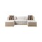 Homeroots Ivory Velvet U Shaped Three Piece Sofa and Chaise Sectional With Toss Pillows 643878 - alternate 2