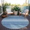 Homeroots 8' Blue And Ivory Round Abstract Washable Indoor Outdoor Area Rug 599942 - alternate 3