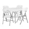 Regency Trestle 4 ft Round Folding Table and 4 Chairs Set, Blow Mold Plastic, Steel Frame, White TBM48RNDWH42WH - alternate 1