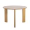 Homeroots 42" Natural Solid Wood Mirrored Double Pedestal Base Round Top Dining Table 712152 - alternate 1