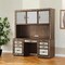 Homeroots 66" Gold Mirrored Computer Desk With Hutch With Three Cabinets Seven Drawers 348666 - alternate 2
