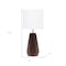 Homeroots 18" Brown And Silver Ceramic Geometric Table Lamp With White Drum Shade 643454 - alternate 1