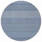 Homeroots 8' Navy Blue And Ivory Round Chevron Washable Indoor Outdoor Area Rug 612282 - alternate 2