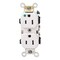 Leviton 15 Amp 125-Volt 2-Pole Hospital Grade Duplex Outlet Straight Blade, White 8200-HW - alternate 3