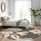 Homeroots 8' Brown Beige And Taupe Round Floral Washable Indoor Outdoor Area Rug 589532 - alternate 2