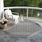 Homeroots 8' Charcoal And Ivory Round Geometric Washable Indoor Outdoor Area Rug 597621 - alternate 2