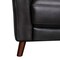 Homeroots 82" Black Leather Sofa With Brown Legs 546416 - alternate 2