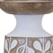 Homeroots Set of Three Brown And White Botanical Leaf Stone Powder Tabletop Pillar Candle Holders, 3PK 517626 - alternate 2